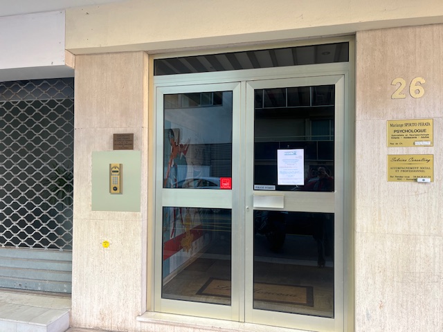 Façade du centre de test psychotechnique Cabinet de la psychologue à Antibes
