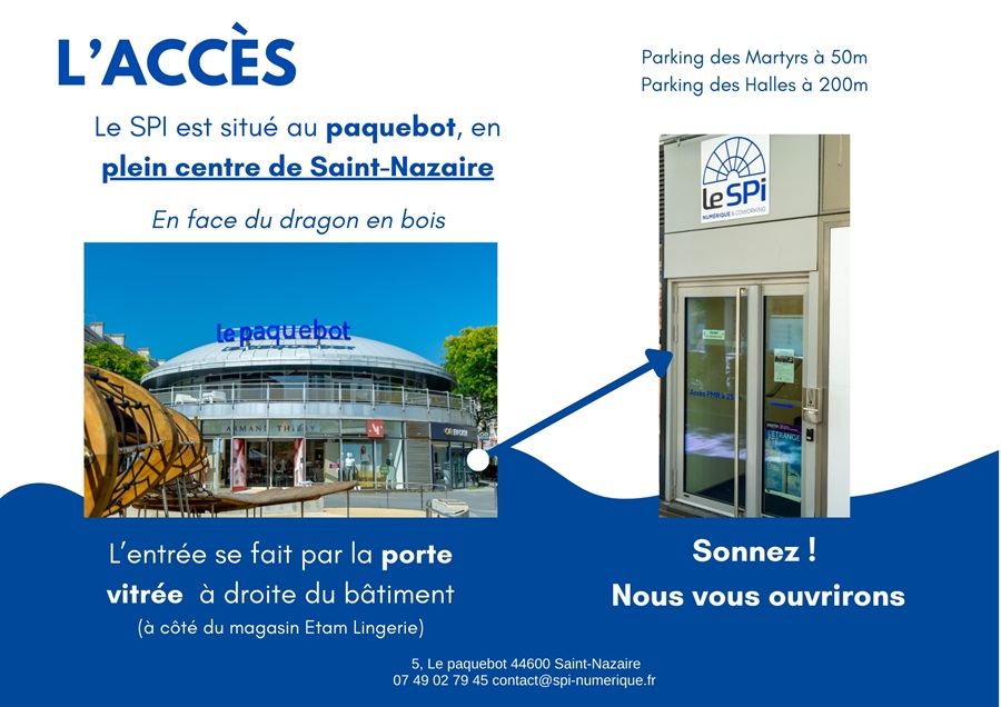 Façade du centre de test psychotechnique Le Spi Numérique à Saint-Nazaire
